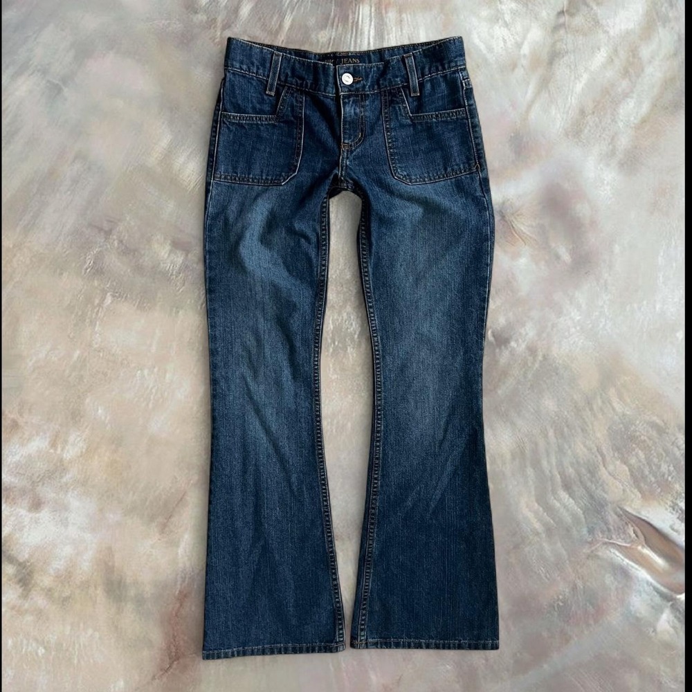 Juicy Couture Vintage 90s Low Rise Flare Jeans Dark Wash Denim Size 26 USA Made - Picture 2 of 4